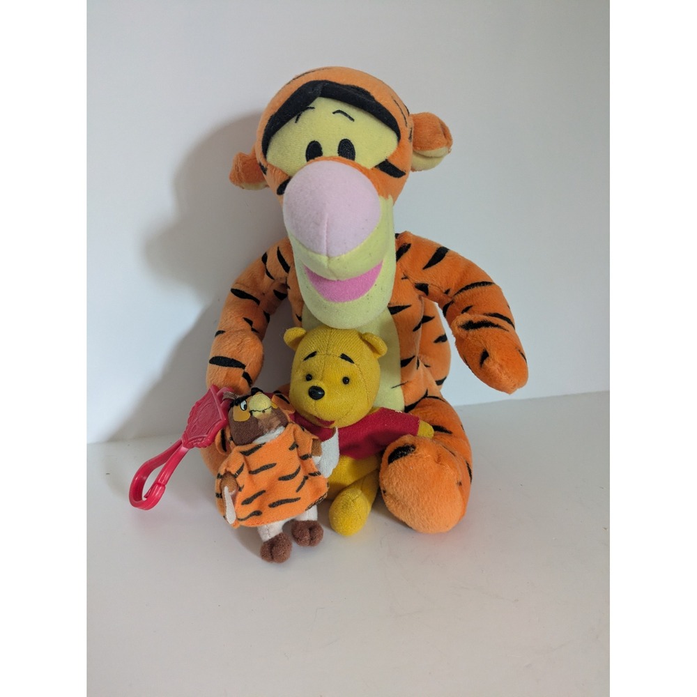Disney Winnie the Pooh Tigger Fisher Price Roo Clip Plush Lot 2001 Mattel